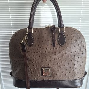 Dooney & Bourke Ostrich Domed Satchel Bag